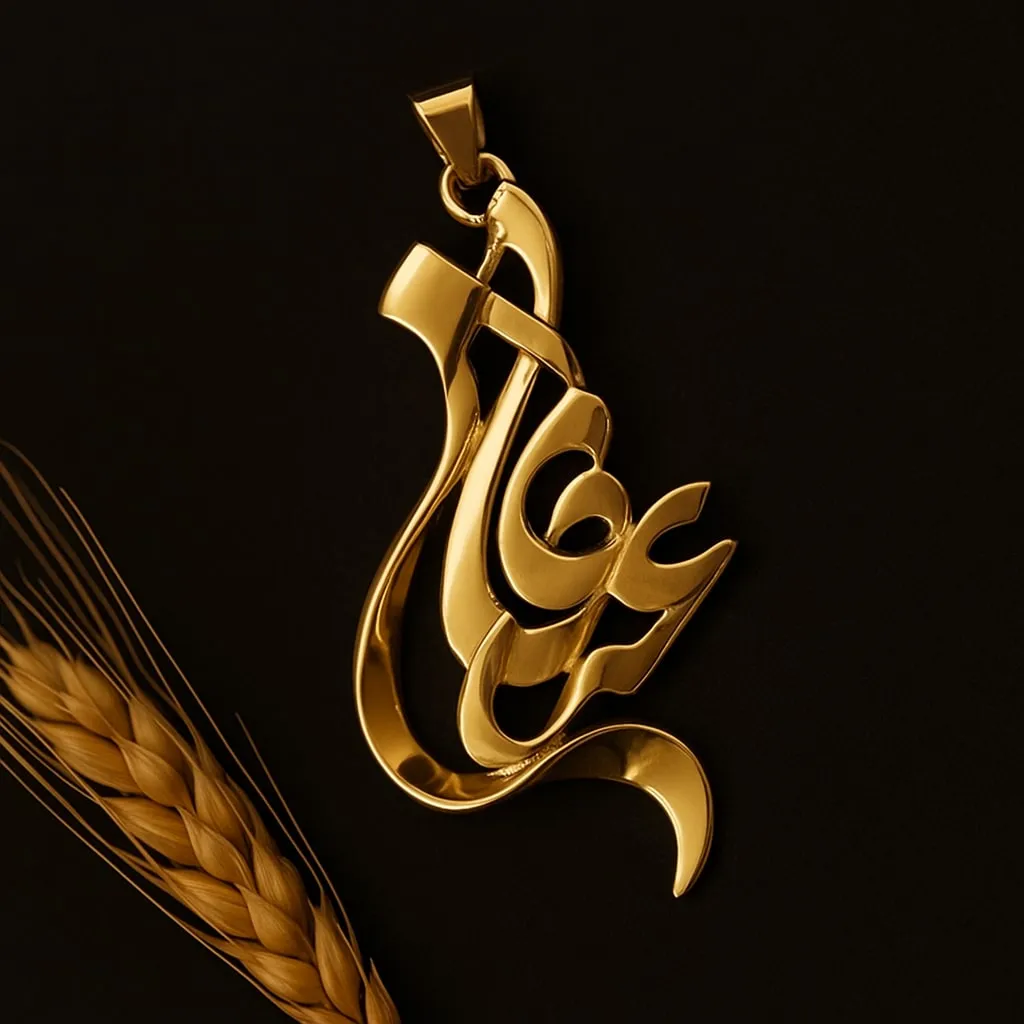 پلاک طلا اسم عرفان پیچی فارسی