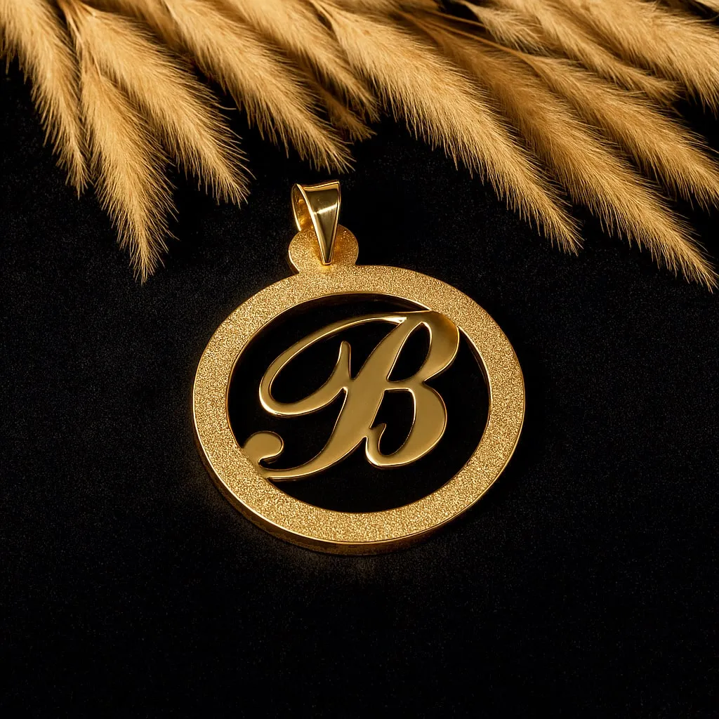 پلاک طلا حرف B