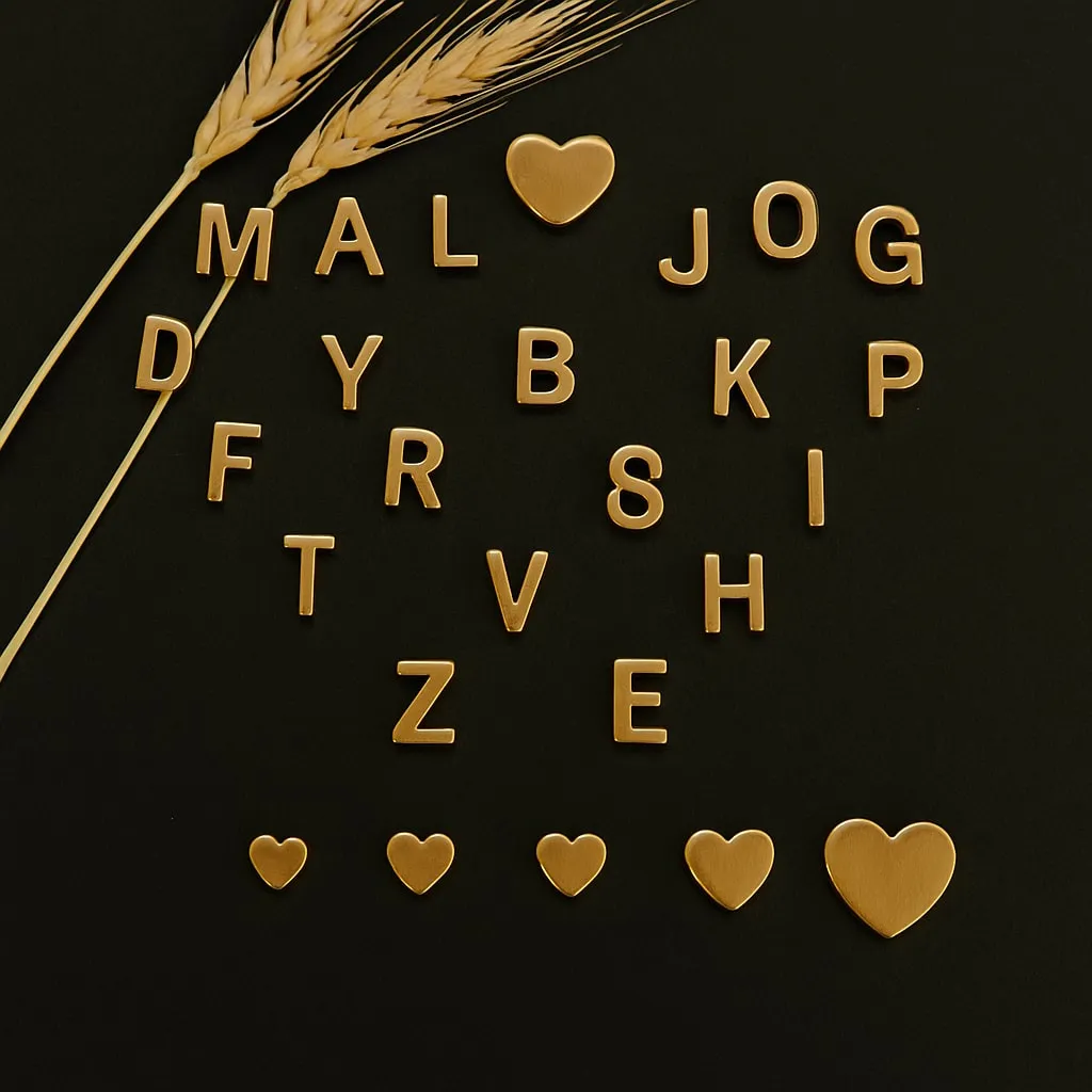 پلاک طلا حروف لاتین سبک
