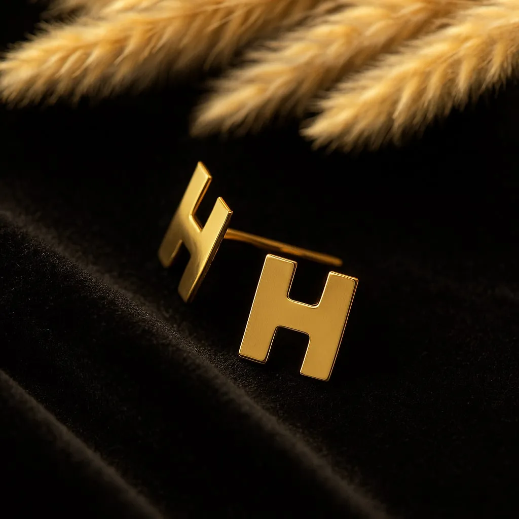 گوشواره طلا حرف H